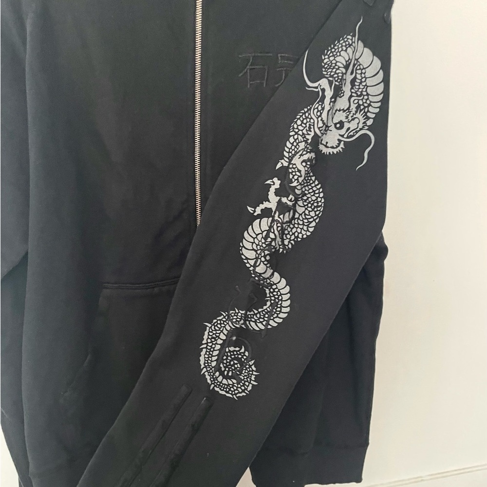 Stone Crown black zip up sweatshirt